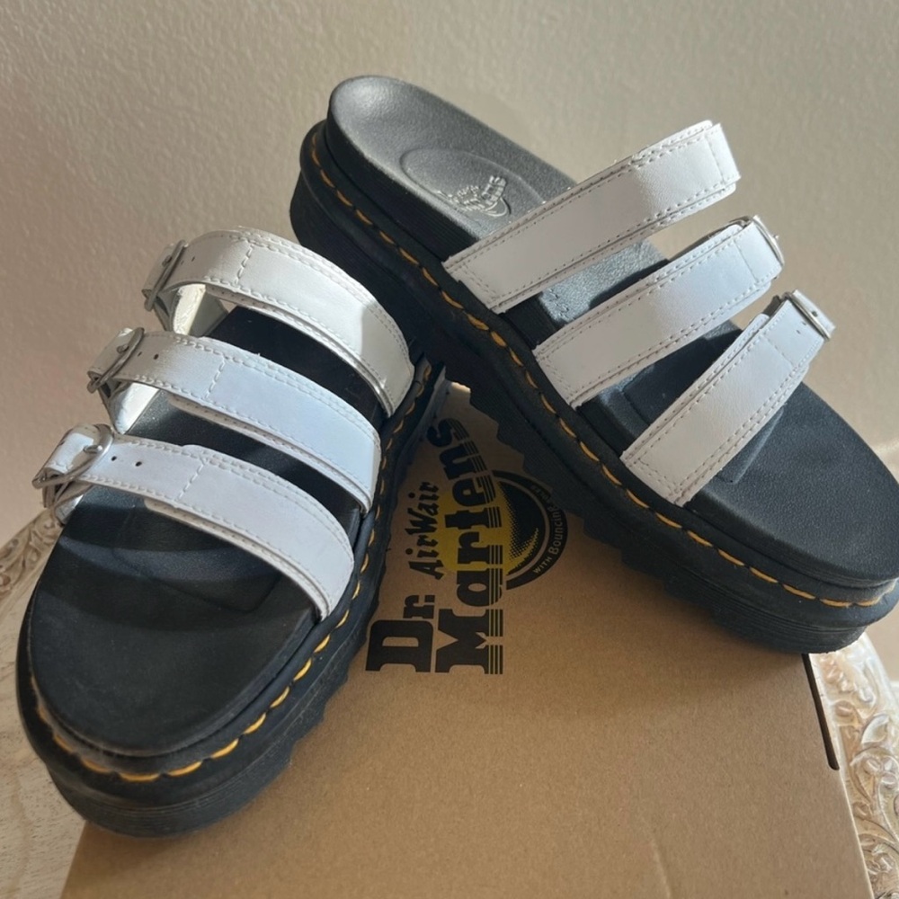 Dr. Martens White Strap Sandals